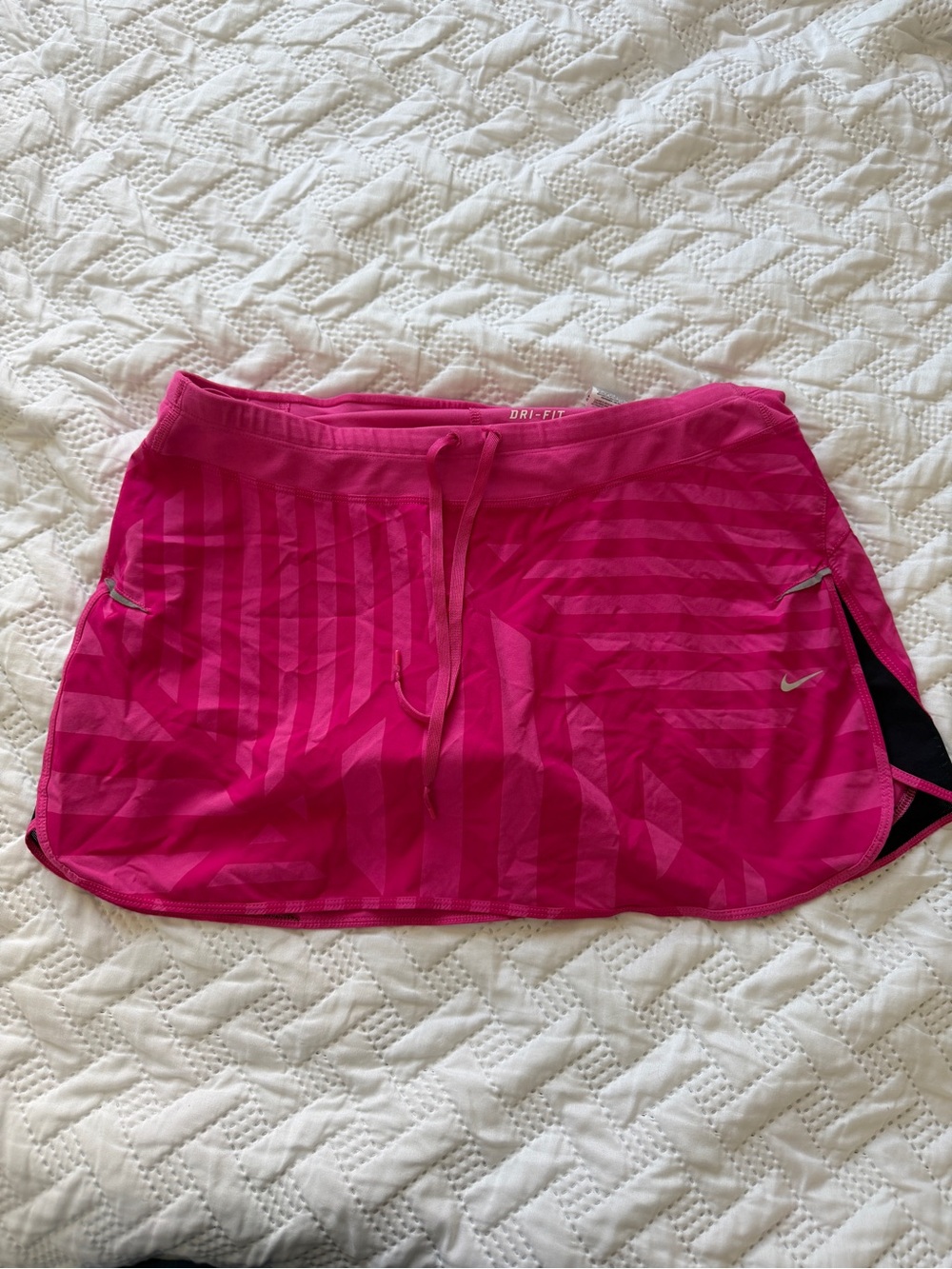 Nike Hot Pink Striped Dri-FIT Athletic Skort 0010